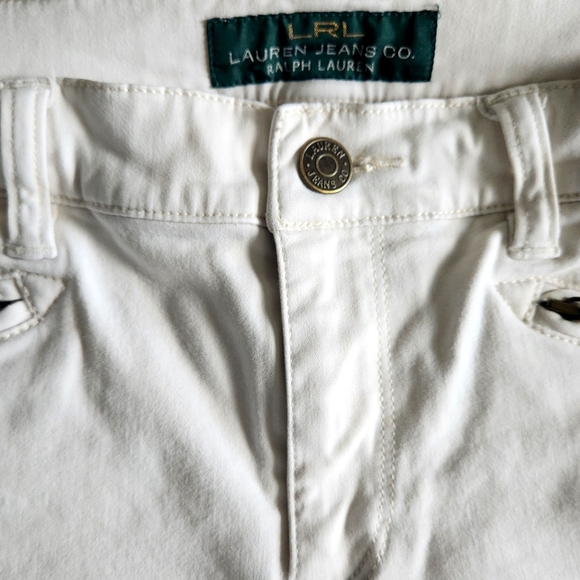 Lauren Ralph Lauren Green Label Jeans White Classic- White Straight-Leg Pants - Picture 7 of 9